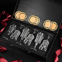 Набір для вина Bohemia Diamond 200 мл 6 келихів із гравіюванням кришталеві подарункові келихи для дегустації