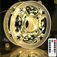 Світлодіодна гірлянда Роса від мережі, 200 м, 2000 LED + пульт, Теплий білий / Новорічна гірлянда на ялинку / Гірлянда Нитка