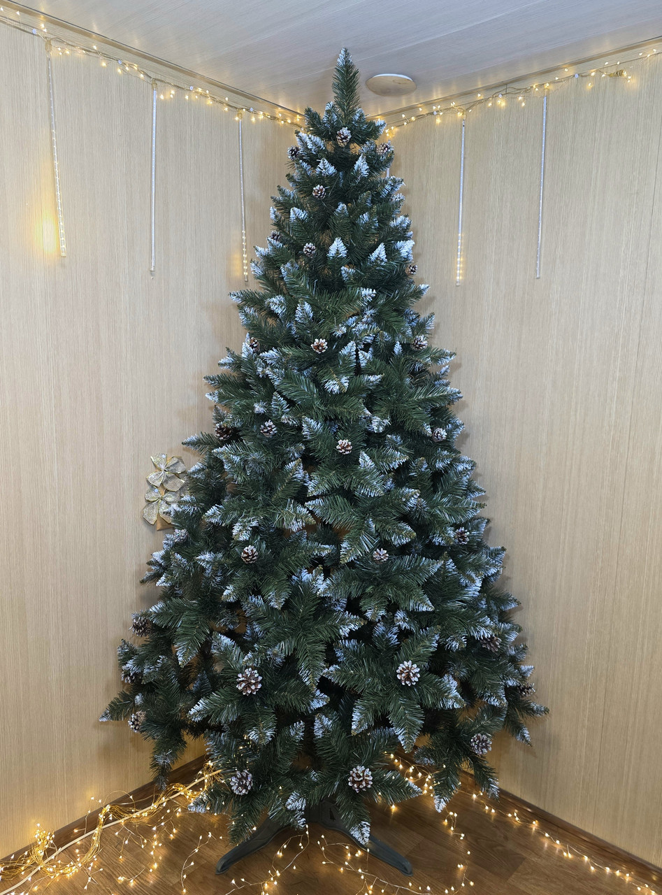 Ялинка "Елітна з шишками" зелена, 2.2 м, фото 1