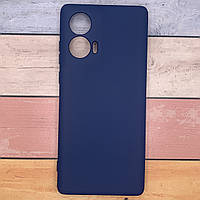 Чохол для Motorola Edge 50 Fusion - матовий, протиударний бампер GETMAN Liquid Silk. (Синій / Midnight Blue)