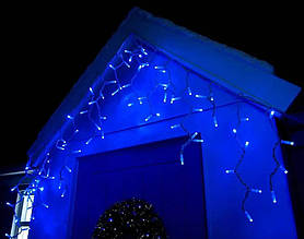 Гірлянда Бахрома Вулична 20м 335LED,  від мережі, чорний провід, синя