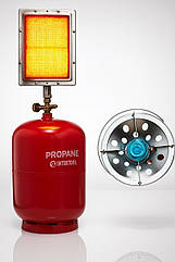 Газовий комплект INTERTOOL 12 л + обігрівач VULKAN 3 кВт | Інфрачервоний керамічний пальник-обігрівач