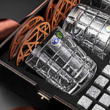 Подарунковий набір 6 кришталевих склянок для віскі зі стеатитовими охолоджувальними каменями для ідеального подарунка чоловікові, фото 5