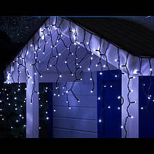 Гірлянда Бахрома вулична 50м 840LED, від мережі, чорна нитка, білий