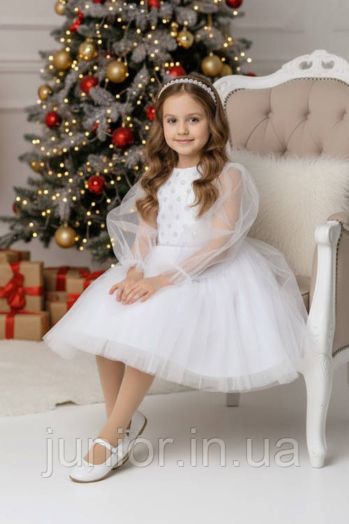Біла сукня для дівчинки "Сніжка" Пишна Фатінова (116-128р), фото 1
