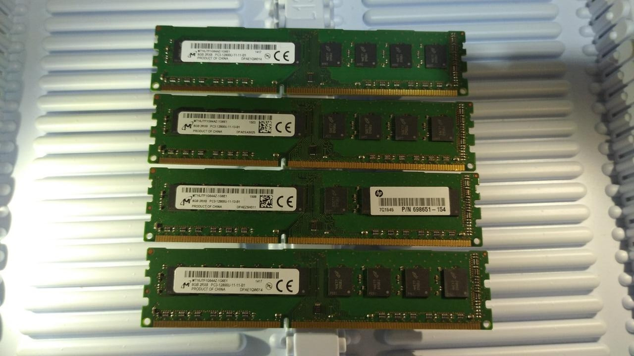 32Gb (4x8GB)  DDR3 1600MHz Micron PC3 12800U 2Rx8 RAM Оперативна пам'ять MT16JTF1G64AZ-1G6E1, фото 1