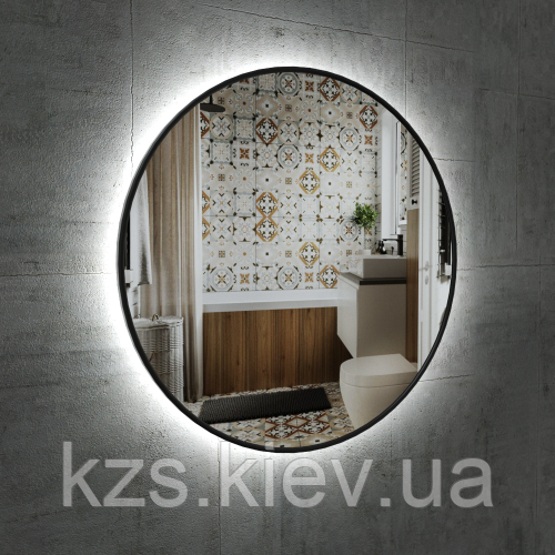Дзеркало з LED підсвічуванням в рамі Д-750 мм., фото 1
