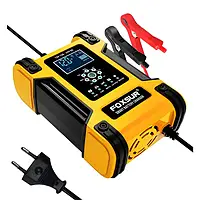 Зарядка для автомобільного акумулятора Foxsur FBC122412D Yellow (10 ампер) автоматичний імпульсний зарядний пристрій