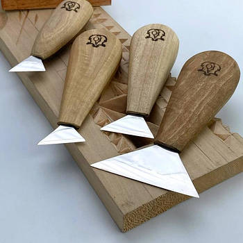 Ножі флажки Адольф Юр'єв для геометричного різьблення по дереву