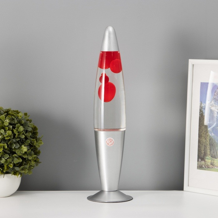 Лава лампа 41 см червона, корпус металевий, фото 1