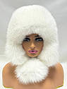 Шапка жіноча з хутра песця "Вушанка", фото 3