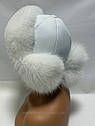 Шапка жіноча з хутра песця "Вушанка", фото 7