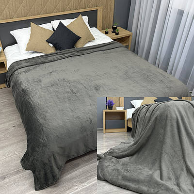 Плед-покривало Decorator WellSoft 150х210 см однотонний Сірий (87-291)