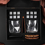 Подарунковий набір для віскі з камінням і келихами Bormioli Rocco Cassiopea ідеальний подарунок чоловікові на ювілей, фото 2