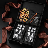 Подарунковий набір для віскі з камінням і келихами Bormioli Rocco Cassiopea ідеальний подарунок чоловікові на ювілей, фото 3