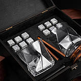 Подарунковий набір для віскі з камінням і келихами Bormioli Rocco Cassiopea ідеальний подарунок чоловікові на ювілей, фото 4
