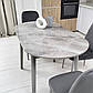 Овальний стіл на кухню розсувний TM-85 110-140х75 см ребекка грей керамічний з дерев'яними ніжками, фото 3