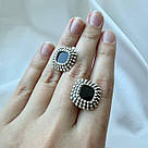 Срібні сережки жіночі "Індира" з оніксом, Модні сережки срібло з камінням, фото 2