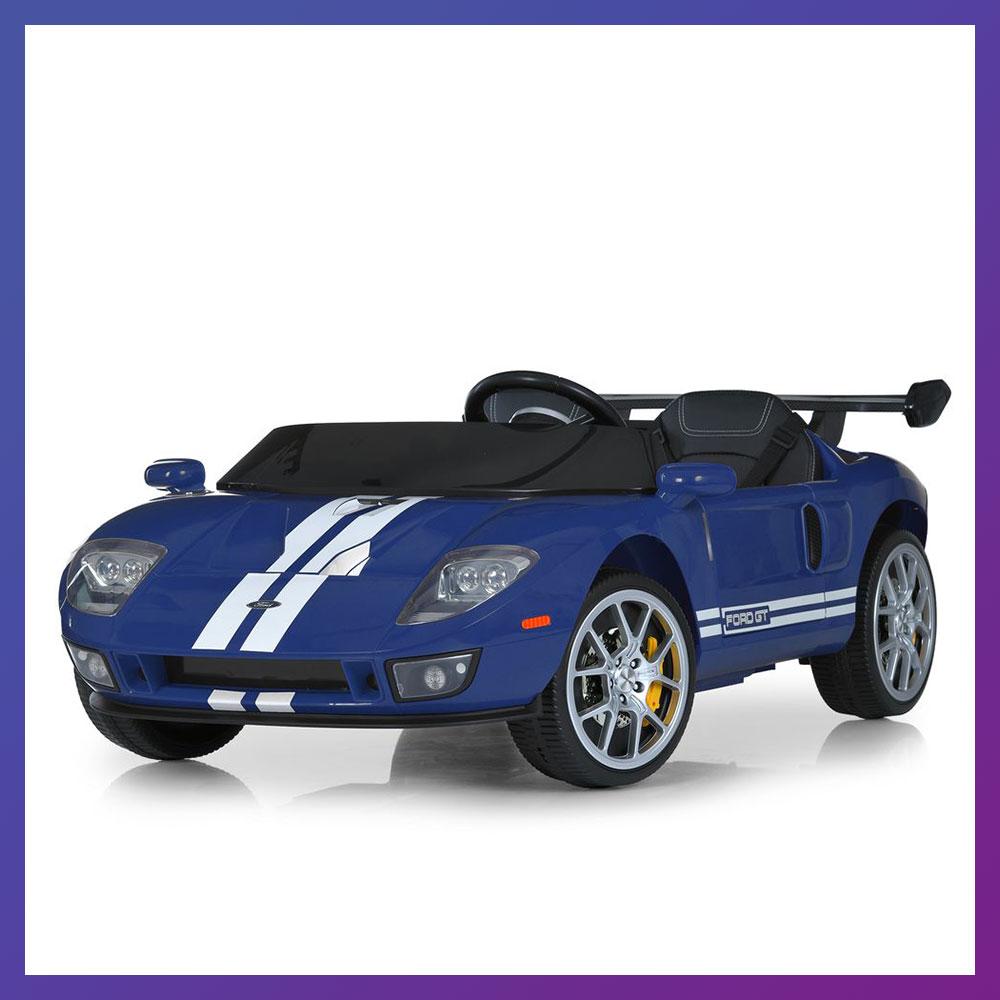 Дитячий електромобіль на акумуляторі двомісний Ford GT з пультом радіокерування для дітей 3-8 років Синій, фото 1