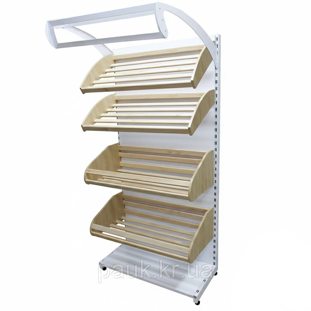 Стелаж для хліба 1900*950 мм ТИП 12, приставний стелаж хлібний торговий Рістел, хлібний стелаж в магазин, фото 1