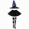 Жіночий костюм відьма на Хеллоуїн капелюх. спідниця, панчохи, фото 2