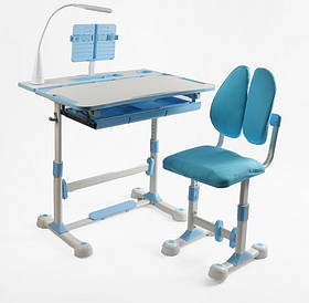 Парта зі стільчиком S-71400 з лампою, регульована висота та нахил