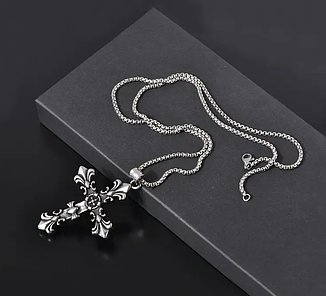 Двохсторонній Кулон-Хрест Чоловічий Готичний, Метал, Вінтажний Дизайн, фото 2