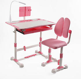 Парта зі стільчиком S-63020 з лампою, регульована висота та нахил