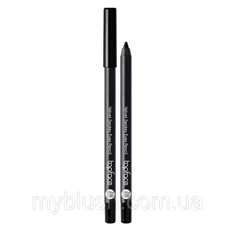 Олівець-кайал для очей TopFace "Velvet Smokey Eyes Pencil" - PT605 (4,8 г) чорний, фото 1