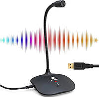 USB мікрофон KLIM Talk (2024) чорний професійний настільний динамічний мікрофон з поп-фільтром і HD звуком