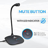 USB мікрофон KLIM Talk (2024) чорний — професійний настільний динамічний мікрофон з поп-фільтром і HD звуком, фото 2