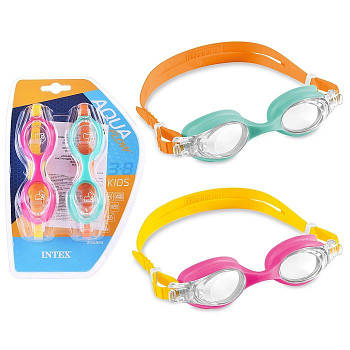 Дитячі окуляри для плавання 2 пари в комплекті Intex 55693 із захистом від UV і антифогом (вік 3-8 років)