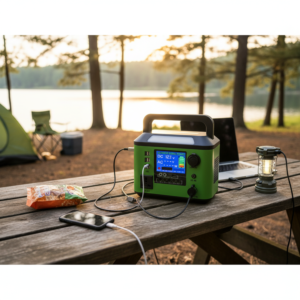 Портативні електростанції 1000W, 220V Зарядні станції ZXX Super Power об'єм батареї 500Wh Станція заряджання з розеткою і ліхтарем, фото 1