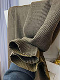 Трикотаж-ангора вязаний Темно-оливковий, фото 3
