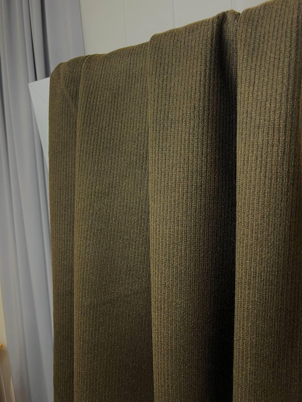 Трикотаж-ангора вязаний Темно-оливковий, фото 1