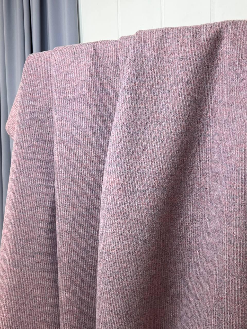 Трикотаж-ангора вязаний Рожево-сірий туман, фото 1