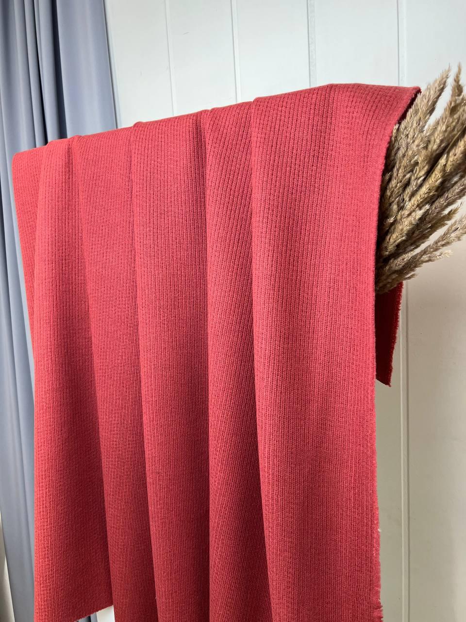 Трикотаж-ангора вязаний Глибокий корал, фото 1