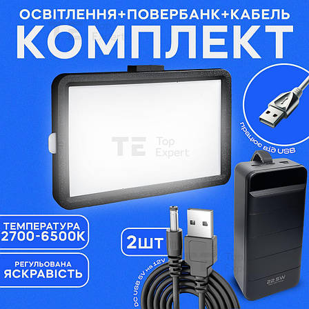 Комплект повербанк для роутера Wekome WK WP-269 60000 mAh + USB-шнур для вай-фай роутера 9В/12В і LED-панель 10х15 см, фото 1