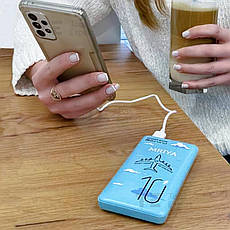 Повербанк для роутеру Powerbank Mibrand Mriya 10000 mAh швидка зарядка USB Type-C + usb шнур для вайфай роутера 9В/12В - Блакитний, фото 4
