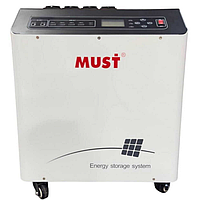2кВт система зберігання енергії Must HBP18-2024 на колесах з інвертором ДБЖ 2кВт АКБ LiFePO4 2.56кВт