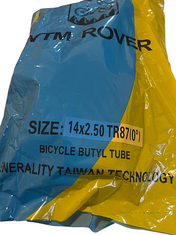 Камера 14x2.50 TR (сосок ~87°) на електровелосипеди, електросамокати, пігулки, велосипеди Generality Taiwa Technology, фото 3
