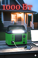 Портативна станція заряджання для дому електростанція 1000W, 220V Універсальна автономна зарядна станція, батарея 500Wh + ліхтар