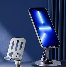 Підставка для телефона та планшета з поворотом 360 градусів, Регульований тримач підставка Метал, фото 3