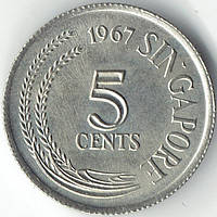 Монета Сінгапуру 5 центів 1967-85 рр.