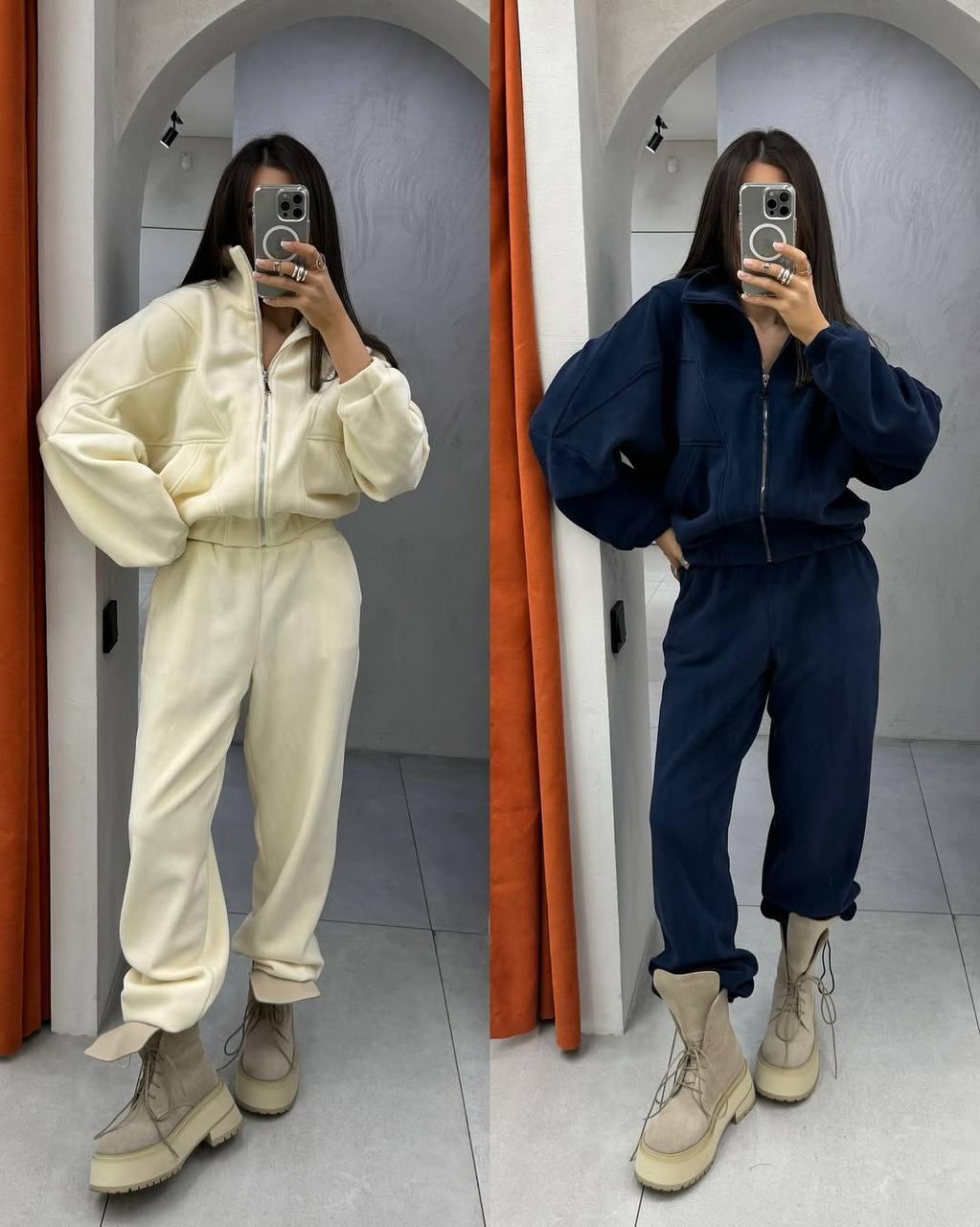 Костюм з двостороннього флісу Модель: 1511-745 Колір: темно-синій, молоко, хакі, графіт, фото 1