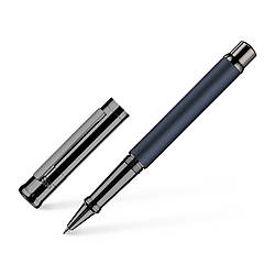 Ручка ролер OttoHutt серії Design 04 Rollerball Frosted Blue Ruthenium, корпус синій / рутеній, 944158