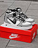 Чоловічі зимові кросівки Nike Air Force 1 LV8 High Gray White Winter Fur Найк Форс високі сірі білі шкіра хутро, фото 6