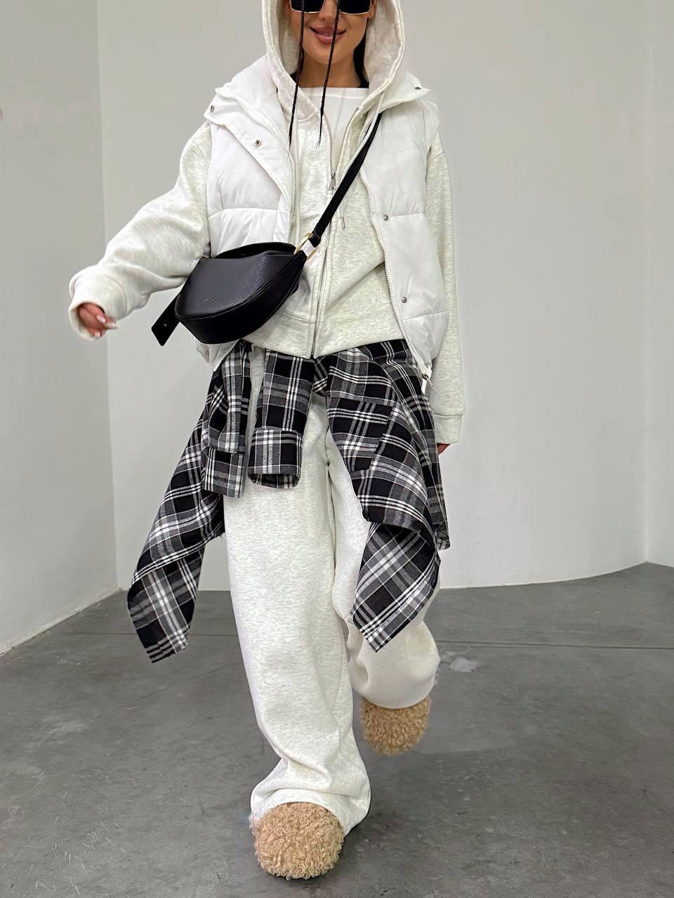 Костюм з подвійним капюшоном Модель: 1511-520 Колір: беж, чорний, шоколад, червоний, хакі, меланж, фото 1