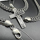 Комплект із прямим православним хрестом з емаллю та ланцюжком Пітон 925 проба, фото 5