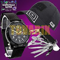 Военные наручные часы с кварцевым механизмом высокой точности и подсветкой стрелок ночью